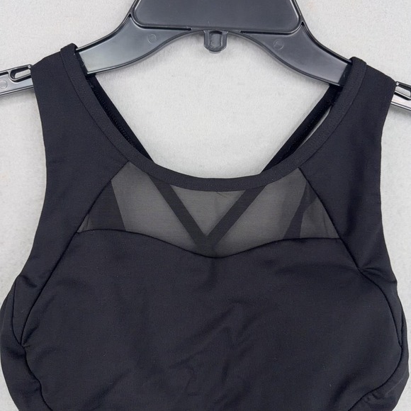 Lululemon Sports Bra Womens 4 Black Mesh Criss Cross Back Padded Breathe It In - Picture 4 of 15